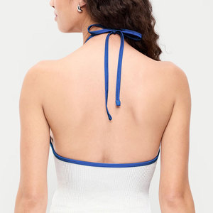 Maillots de bain pour femmes à col personnalisé, couleur unie, sans manches, fabriqués en usine - Product Image 5