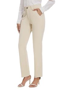 Pantalones de Vestir de Pierna Recta Elásticos para Mujer, de Fábrica Directa, para Usar en el Trabajo, Pantalones de Traje Casuales, Nueva Llegada, Bangladesh - Product Image 1
