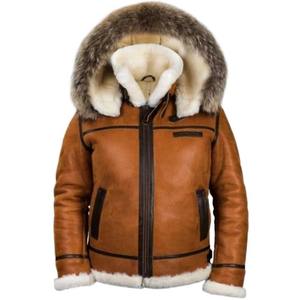 Blouson Bomber Homme Coupe-Vent en Cuir PU Gaufré Effet Peau de Mouton, Col Montant Zippé, Coupe Droite, Doublure Polyester, Vêtement d'Extérieur Automne - Product Image 1