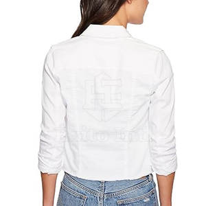 Veste en jean pour femme en coton respirant tricoté sur mesure avec manches longues, design personnalisé le plus vendu - Product Image 3