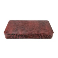 Boîte de rangement en cuir pour cosmétiques, parfums et bijoux, vente chaude en gros d'usine, étui de voyage essentiel en cuir de vachette au design minimaliste