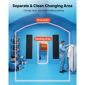 Cabina di Verniciatura Gonfiabile 33x20x13 Piedi, Cabina Spray Portatile con Illuminazione LED 950W+1100W, Ventilatori, Ampia Area di Sostituzione Filtro in Cotone, Arco - Product Image 4