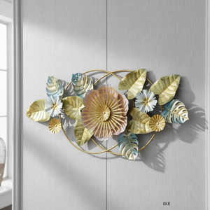 Home Decor Wall <b>Arts</b> Decoration <b>Clocks</b> for Living Room Luxury Plant Decorative Modern Metal Wall <b>Clock</b> - Product Image 5