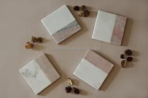 Posavasos Clásicos Casuales Ecológicos de Mármol de 4 Pulgadas, Color Personalizado, Tapetes para Mesa, Hechos a Mano, Diseño de Diseñador - Product Image 5