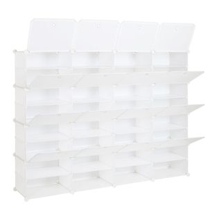 Scarpiera Moderna Espandibile a 8 Livelli, Capacità 64 Paia, Armadio Contenitore a Torre con 32 Scomparti per Tacchi, Stivali e Ciabatte - Product Image 1