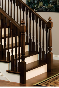 Balustre moderne en bois pour rampes d'escalier d'hôtel et de villa, résistant à l'eau, écologique, à fixation au sol, type d'extrémité - Product Image 6