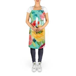 Grand tablier aquarelle Ranunculus multicolore unisexe pour la cuisine, l'artisanat et le jardinage-pour adultes et hommes et femmes - Product Image 5