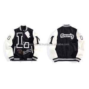 Chaqueta Bomber de Béisbol Urbana Hip Hop de Alta Calidad y Transpirable para Mujer 2026 con Parches de Chenilla, Chaqueta Varsity Unisex - Product Image 3
