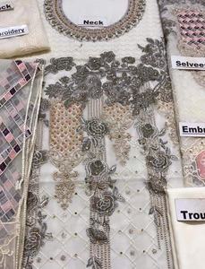 Robe traditionnelle indienne pakistanaise en soie et mousseline de soie 2021, dernière collection, entièrement brodée à la main, costume Salwar pour adultes, vente chaude 'Fancy' - Product Image 4