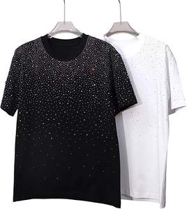 T-shirt à manches longues entièrement orné de strass pour homme, streetwear de luxe, fabricant OEM - Product Image 2