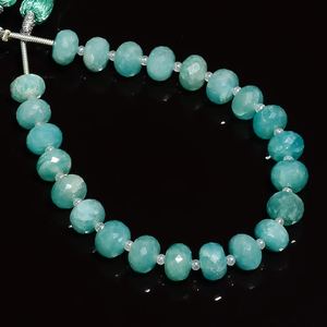 <b>Top</b> Quality Amazonite Faceted Rondelle Gemstone <b>Beads</b> 7x7.5mm Loose Blue Stone <b>Beads</b> For Jewelry Making Wholesale Gemstone <b>Beads</b> - Product Image 4