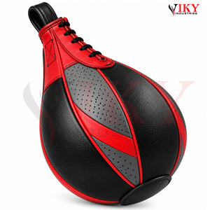 Qualité supérieure avec coutures renforcées, balles de boxe de vitesse robustes rouges et noires pour l'entraînement, prix de gros - Product Image 4