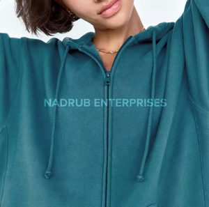 Ensemble de survêtement pour femme, vert turquoise, à capuche et fermeture éclair, poids moyen, décontracté, deux pièces, sweat-shirt et pantalon - Product Image 4