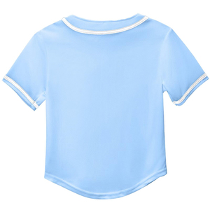 เสื้อเบสบอลซอฟต์บอลสีฟ้าอ่อน คอวี แขนสั้น ยูนิเซ็กซ์ สีพื้น ผ้าโพลีเอสเตอร์ ระบายอากาศได้ดี ทรงปกติ ใส่ได้ทั้งฤดูใบไม้ผลิและฤดูใบไม้ร่วง รับสั่งทำ - Product Image 3