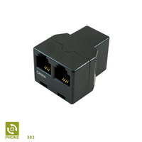 Adaptador Divisor Hembra RJ11 6P4C de 3 Puertos para Teléfono, Convertidor Bidireccional (Marfil/Blanco/Negro) Certificado RoHS para Teléfono y Fax (EE. UU.)