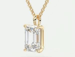 High Quality Hip Hop Diamond Pendant <b>Necklace</b> Emerald Prong Set with <b>Letter</b> Gold Plated Jewelry Gifts for Men's Parties - Product Image 4