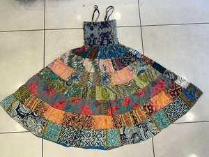 Lot en gros de robes longues pour femmes en soie patchwork superposées, style bohème hippie festival gypsy, respirantes, taille élastique, pour le voyage - Product Image 6