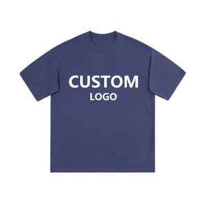 เสื้อยืดโอเวอร์ไซส์ผ้าคอตตอนหนานุ่ม พิมพ์โลโก้ตามสั่ง เสื้อผู้ชายทรงดรอปโชว์เดอร์ สไตล์สตรีทแวร์ - Product Image 6