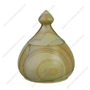 Premium Quality <b>Decorative</b> Onyx And Marble <b>Jars</b> Top Selling Crafted Teakwood Marble Candy <b>Jar</b> For Living Room - Product Image 5