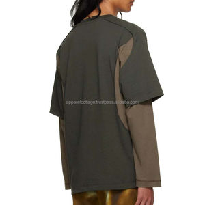 Hot Custom Women Black Plus Size 100% Cotton Drop Shoulder Oversized Vintage logo Printed Embroidery Tshirts Outerwear Gym <b>Shirt</b> - Product Image 3