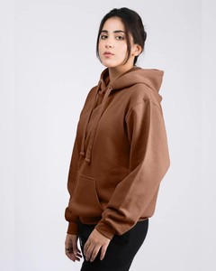 Sweat-shirt à capuche unisexe marron, coupe classique, décontracté, pour l'automne, 100 % coton molletonné, anti-boulochage numérique, avec poches, coupe régulière - Product Image 2