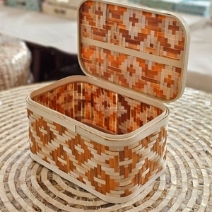 Handwoven Bamboo Gift <b>Hamper</b> <b>Box</b> Set with Lid Eco Friendly Storage and Ramadan Gift Packaging Viettimecraft Wholesale - Product Image 5