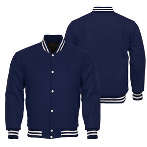 High Quality Latest Design Men's Varsity Jacket Regular Fit <b>Button</b> Up Solid Color Men Varsity Jacket - Product Image 1