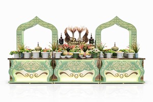 King International Golden Deco Classic Luxury Illuminated Stainless Steel Buffet Display Counter <b>Decorative</b> <b>Arch</b> Indoor Outdoor - Product Image 5