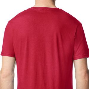 Camiseta de Cuello en V para Hombre, Color Rojo Cereza, Ligera, Suave, Transpirable, Manga Corta, Informal, Básica, Mezcla de Algodón, para Uso Diario - Product Image 5