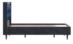 Modern Velvet Upholstered Japanese Style <b>Bed</b> King <b>Size</b> Tufted Headboard Midcentury Style Soft <b>Bed</b> Frame - Product Image 4