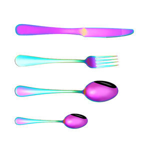 Modern Eco Friendly Durable Rainbow Flatware Set Stainless Steel <b>Knife</b> <b>Fork</b> Spoon Tableware Party Home Dining Rust Resistant - Product Image 6