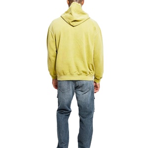 Sweat à capuche respirant pour homme, délavé à l'acide, coupe ample et oversize, couleur unie, avec logo et poche avant, en mélange de coton, 2026 - Product Image 6