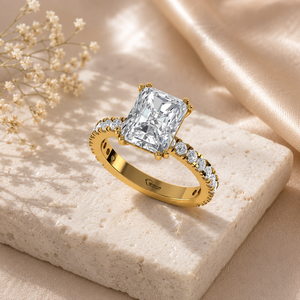 Anillo de Diamante Cultivado en Laboratorio con Corte Radiante, Plata 925, Anillos de Oro de 9kt, 14kt, 18kt para Joyería Femenina - Product Image 1