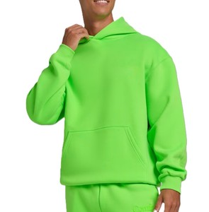 Sweat-shirt à capuche unisexe surdimensionné en molleton vert fluo, couleur unie, streetwear décontracté, imprimé personnalisé, brodé, doux et respirant - Product Image 2