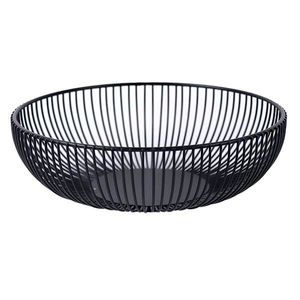 Panier de rangement en fil métallique moderne Linea Exports Inc, forme ronde, noir, multi-usages, pour organiser et ranger - Product Image 4