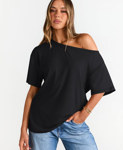 Camiseta de algodón transpirable para mujer, camiseta informal de manga corta para mujer, top suave de verano, camiseta de algodón lisa, logotipo personalizado, moda - Product Image 2