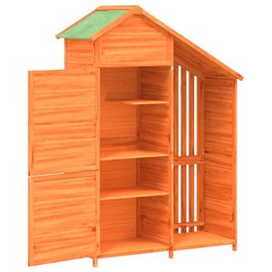 Caseta de Jardín Mediana de Madera de Pino Marrón Sólido y Contrachapado para Almacenamiento de Herramientas - Product Image 5