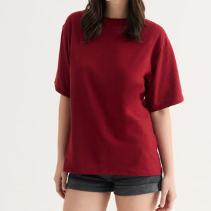 Camisetas Casuales Personalizadas para Mujer, 100% Algodón, Tacto Suave, Cuello Redondo, OEM, Marca Privada, MOQ Bajo, Pedidos al por Mayor - Product Image 5