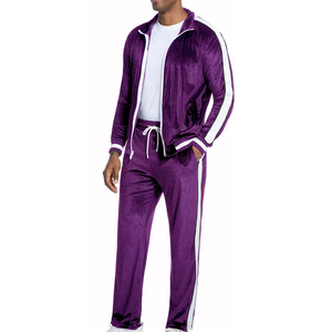 Plus Size Eco-Friendly Solid Winter Streetwear 100% Cotton Four-Way Stretch Velvet <b>Tracksuit</b> Oversized <b>Velour</b> Sweatpants Jogger - Product Image 3