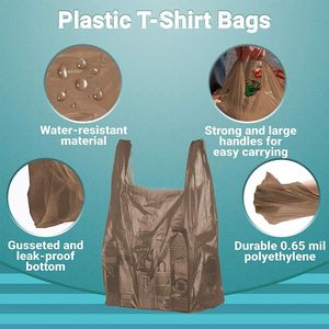 แพ็ค1000เสื้อยืดช็อคโกแลตบางเฉียบ12x6x23ถุง0.65ถุงพลาสติกทึบแสงสำหรับซื้อของชำสำหรับร้านค้าและร้านอาหาร - Product Image 5