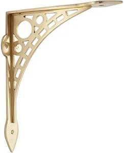 Elegant Brass Shelf Bracket Designed <b>For</b> Stylish Wall <b>Shelving</b> In Modern Homes And Decorative Interiors - Product Image 4