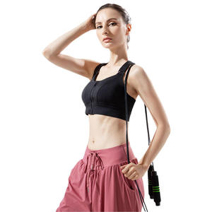Wholesale Plus Size High Support Backless Padded Breathable Quick Dry Yoga Sports Bra with Front Logo for Women - Product Image 4