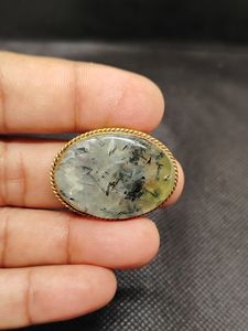 Nueva llegada: Prehnita de latón ranurada, cabujón de cristal curativo increíble, piedra preciosa suelta para fabricación de joyas y engaste de bisel. - Product Image 2