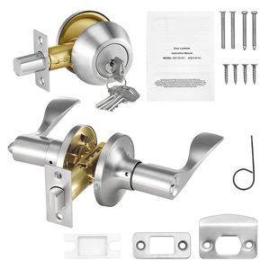 Set di 5 Serrature per Porte d'Ingresso in Nichel Satinato, Cilindro Singolo con Chiave Unificata, Facile Installazione per Porte e Finestre - Product Image 6