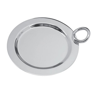 Luxury Metal Tray Pewter Finished Large Round Tray Metal Aluminium Decorative Serving Tray Home Hotel Decoration - Product Image 5