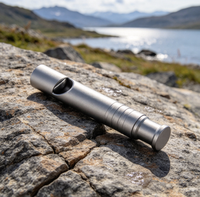 Sifflet de survie d'urgence en aluminium ultraléger avec cordon de sécurité, son fort, sifflet d'urgence pour le camping et la randonnée