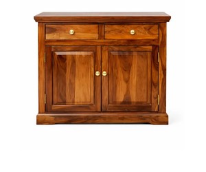 Buffet compact en bois massif, 2 portes, 2 tiroirs, petit meuble de rangement pour salon |   Artisanat Pindel - Product Image 3