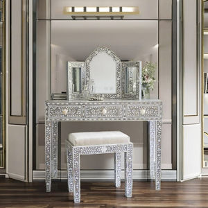 Mesa de consola hecha a mano para sala de estar, detalle de incrustaciones de hueso de diseñador, la artesanía atemporal cumple con la simplicidad moderna para hoteles - Product Image 1