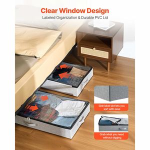 Contenitori Grandi da 45L per Vestiti Sotto il Letto, 85 x 43 x 12 cm, con Coperchi Trasparenti, Profilo Basso per la Casa - Product Image 5