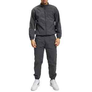 Ensemble survêtement homme 2-en-1 en coton respirant à séchage rapide avec capuche, coupe-vent et pantalon - Product Image 1